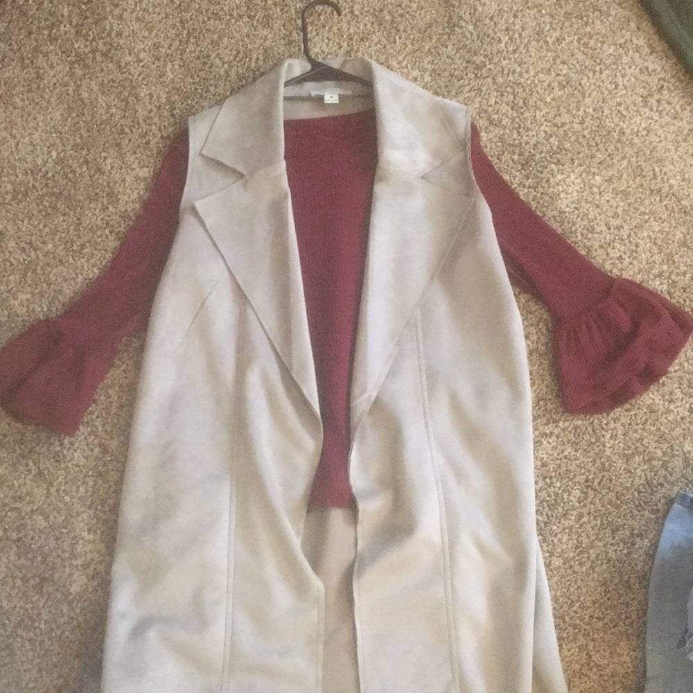 Shirt and gray vest